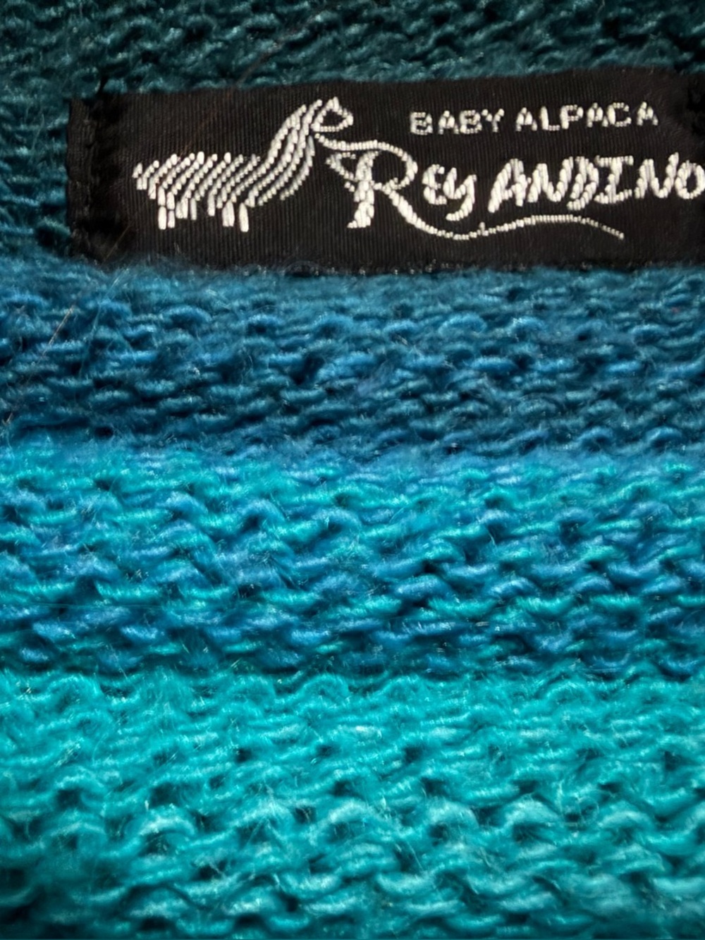 Peruvian Baby Alpaca Rey Andino Teal Ombre Knit